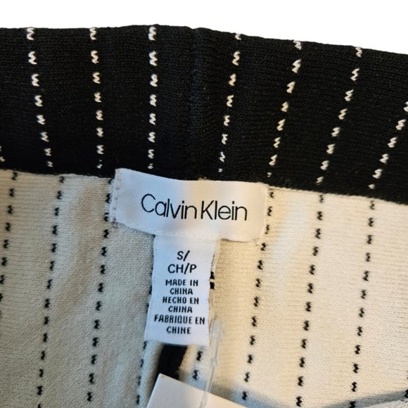NWT Calvin Klein black and gray pinstriped pencil skirt with split - Picture 6 of 6